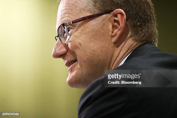 Philip Lowe, governor of the Reserve Bank of Australia, speaks during a hearing before the House of Representatives economics committee in Sydney,...