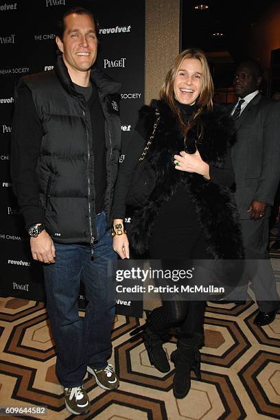 Eric Zinterhofer and Aerin Lauder attend THE CINEMA SOCIETY and PIAGET host a screening of "REVOLVER" at Tribeca Grand Hotel on December 2, 2007 in...