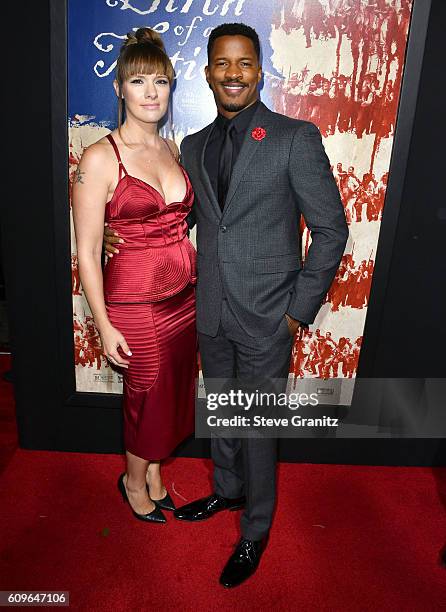 Nate Parker;Sarah DiSanto arrives at the Premiere Of Fox Searchlight Pictures' "The Birth Of A Nation" at ArcLight Cinemas Cinerama Dome on September...