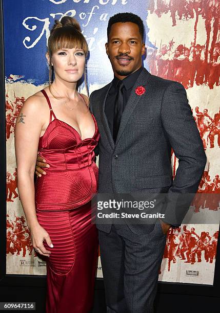Nate Parker;Sarah DiSanto arrives at the Premiere Of Fox Searchlight Pictures' "The Birth Of A Nation" at ArcLight Cinemas Cinerama Dome on September...