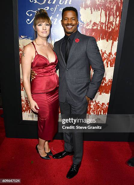 Nate Parker;Sarah DiSanto arrives at the Premiere Of Fox Searchlight Pictures' "The Birth Of A Nation" at ArcLight Cinemas Cinerama Dome on September...