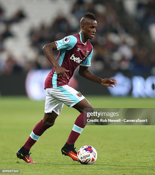 West Ham United's Edimilson Fernandes during the EFL Cup Third Round match between West Ham United and Accrington Stanley at London Stadium on...