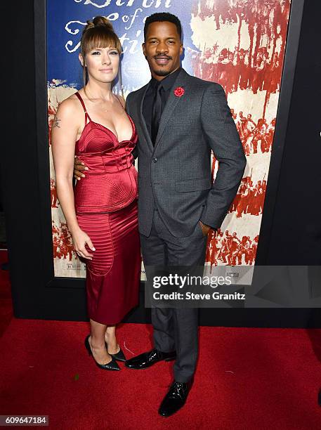 Nate Parker and Sarah DiSanto arrives at the Premiere Of Fox Searchlight Pictures' "The Birth Of A Nation" at ArcLight Cinemas Cinerama Dome on...