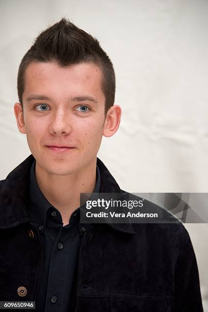Asa Butterfield at the "Miss Peregrine's Home for Peculiar Children" Press Conference at the Claridges Hotel on September 21, 2016 in London, England.
