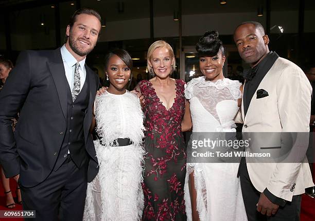 Armie Hammer, Aja Naomi King, Penelope Ann Miller, Gabrielle Union and Chike Okonkwo attend the Los Angeles Premiere of Fox Searchlight's "The Birth...