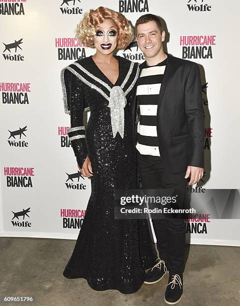 Actor Bianca Del Rio and director Matt Kugelman attend premiere of Wolfe Releasing's "Hurricane Bianca" at The Renberg Theatre on September 21, 2016...