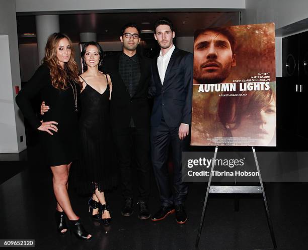 Ashley M. Kent, Marta Gastini, Angad Aulakh and Guy Kent attend the Screening of Freestyle Releasing's 'Autumn Lights' at NeueHouse Hollywood on...