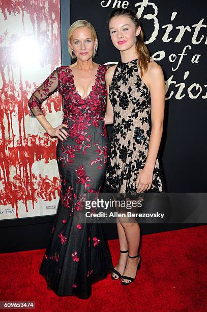 Actress Penelope Ann Miller and Eloisa May Huggins attend the premiere of Fox Searchlight Pictures' "The Birth of A Nation" at ArcLight Cinemas...