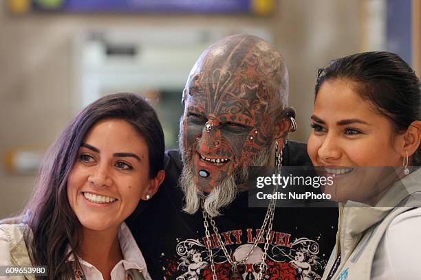 Victor Peralta at the Mariscal Sucre airport in Quito, Wednesday, September 21, 2016. Victor Peralta of Uruguay have three Guinness record for being...