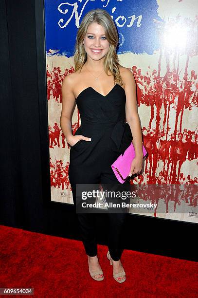 Actress Katie Garfield attends the Premiere of Fox Searchlight Pictures' "The Birth of A Nation" at ArcLight Cinemas Cinerama Dome on September 21,...