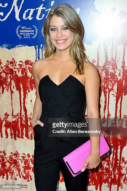 Actress Katie Garfield attends the Premiere of Fox Searchlight Pictures' "The Birth of A Nation" at ArcLight Cinemas Cinerama Dome on September 21,...
