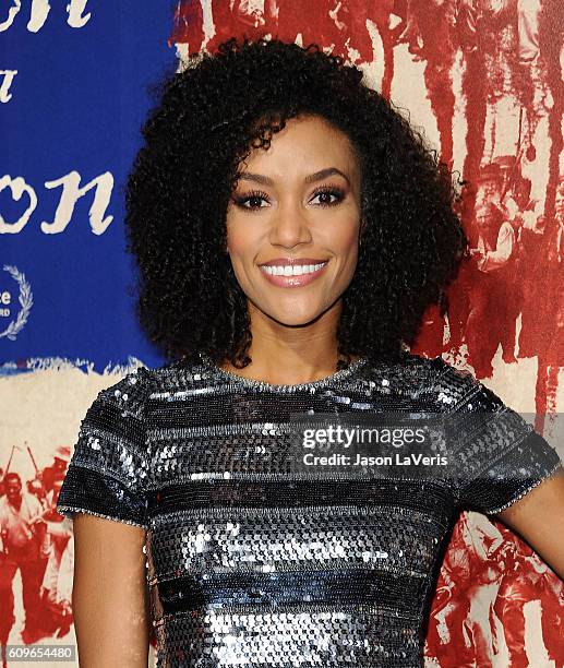 Actress Annie Ilonzeh attends the premiere of "The Birth of a Nation" at ArcLight Cinemas Cinerama Dome on September 21, 2016 in Hollywood,...