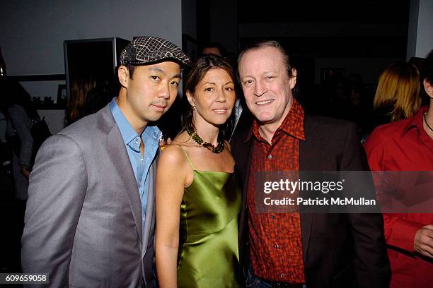 Shaokao Cheng, Sally Randall Brunger and Patrick McMullan attend KolDesign/BoConcept 5th Annual Holiday Party at BoConcept on December 11, 2007 in...