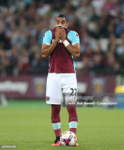 West Ham United's Dimitri Payet during the EFL Cup Third Round match between West Ham United and Accrington Stanley at London Stadium on September...