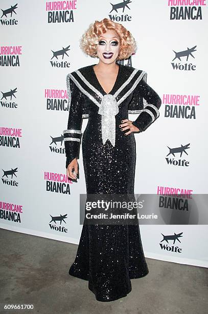 Bianca Del Rio arrives at the Premiere of Wolfe Releasing's "Hurricane Bianca" at The Renberg Theatre on September 21, 2016 in Los Angeles,...