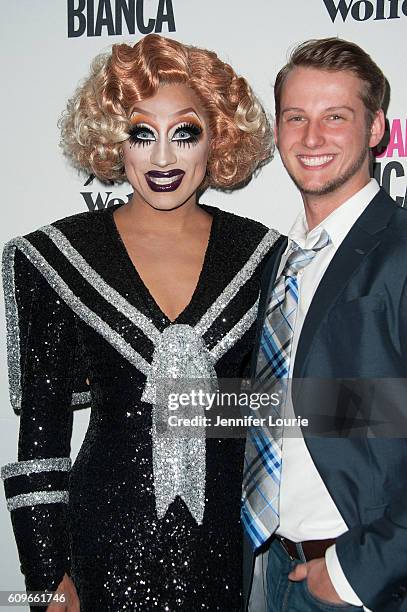 Actors Bianca Del Rio and Sam Chance arrive at the Premiere of Wolfe Releasing's "Hurricane Bianca" at The Renberg Theatre on September 21, 2016 in...