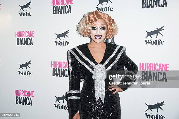 Bianca Del Rio arrives at the Premiere of Wolfe Releasing's "Hurricane Bianca" at The Renberg Theatre on September 21, 2016 in Los Angeles,...