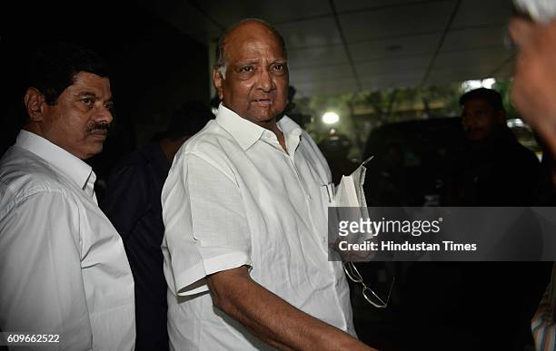 Supremo Sharad Pawar coming out of BCCI headquarters after BCCI 87th Annual General Meeting, on September 21, 2016 in Mumbai, India. BCCI has...