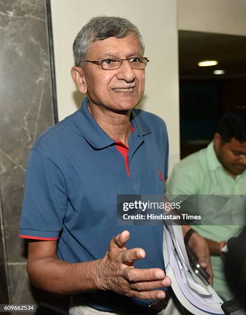 Ajay Shirke coming out of BCCI headquarters after BCCI 87th Annual General Meeting, on September 21, 2016 in Mumbai, India. BCCI has announced the...