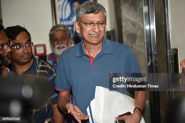 Ajay Shirke coming out of BCCI headquarters after BCCI 87th Annual General Meeting, on September 21, 2016 in Mumbai, India. BCCI has announced the...