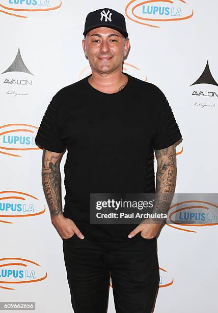 Musician Dennis DeSantis attends the 8th annual "Get Lucky For Lupus" LA celebrity poker tournament and party at Avalon on September 21, 2016 in...