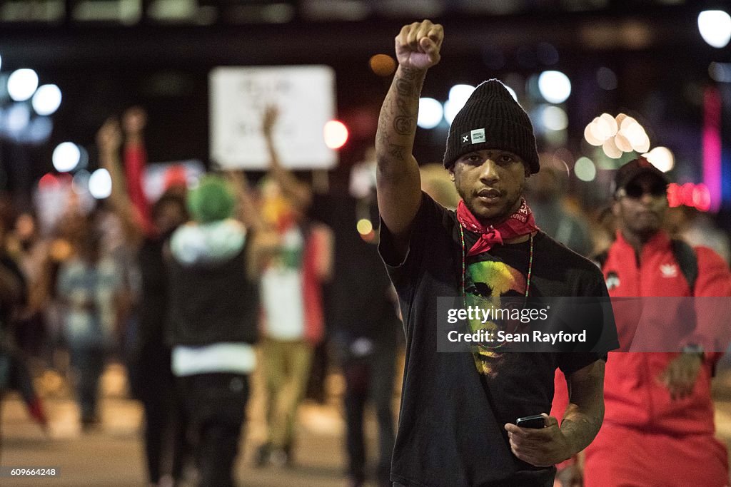 Protests Break Out In Charlotte After Police Shooting