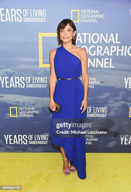 Personality Bethenny Frankel attends National Geographic's "Years Of Living Dangerously" new season world premiere at the American Museum of Natural...