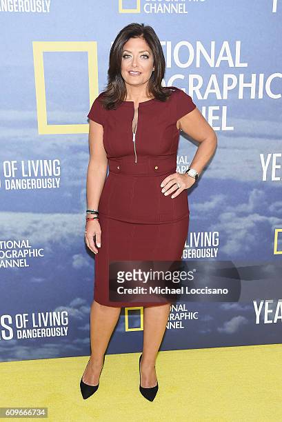 Personality Kathy Wakile attends National Geographic's "Years Of Living Dangerously" new season world premiere at the American Museum of Natural...