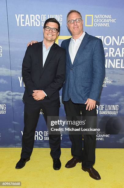 Tan Copsey and Bob Tanner attend National Geographic's "Years Of Living Dangerously" new season world premiere at the American Museum of Natural...