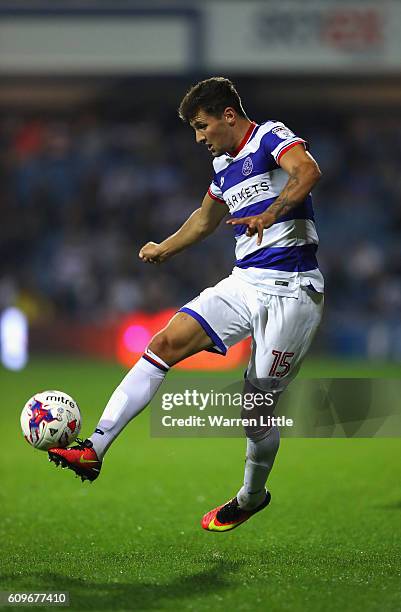 Pawel Wszolek of Queens Park Rangers in action during the EFL Cup Third Round match between Queens Park Rangers v Sunderland at Loftus Road on...