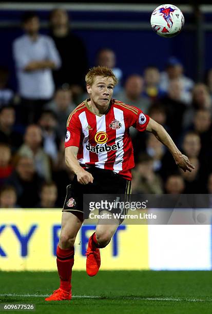Duncan Watmore of Sunderland in action during the EFL Cup Third Round match between Queens Park Rangers v Sunderland at Loftus Road on September 21,...