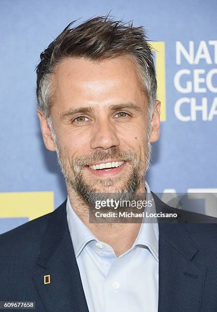 Richard Bacon attends National Geographic's "Years Of Living Dangerously" new season world premiere at the American Museum of Natural History on...