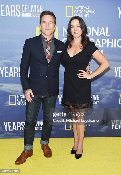 Actor Michael Doyle and actress Cameron Adams attend National Geographic's "Years Of Living Dangerously" new season world premiere at the American...