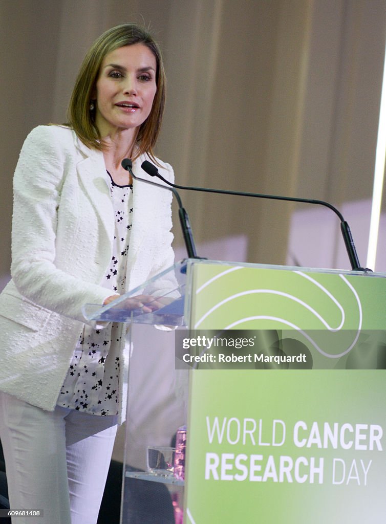 Queen Letizia of Spain Presides AECC Event On Research On Cancer International Day