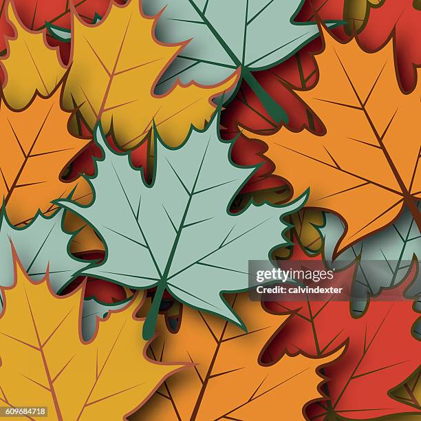 ilustraciones, imágenes clip art, dibujos animados e iconos de stock de fondo de hojas de arce - sombra paralela