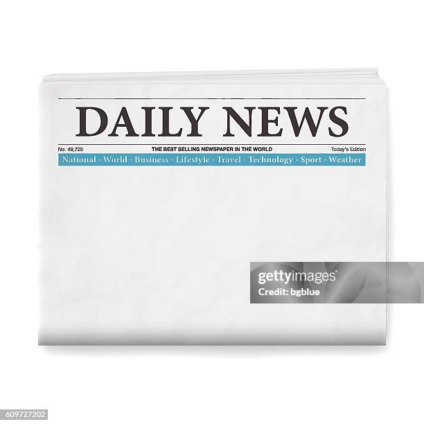 stockillustraties, clipart, cartoons en iconen met blank daily newspaper - nieuws