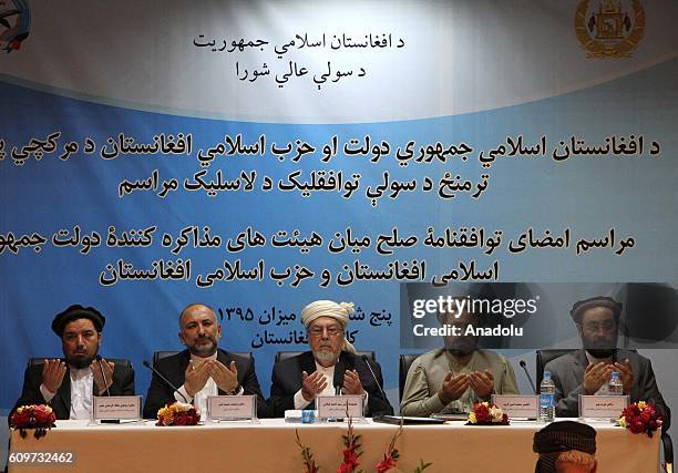 Ata-ul Rahman Saleem, deputy head of Afghanistan's High Peace Council , Hanif Atmar, Afghan National Security Advisor , Peer Sayed Ahmad Gillani,...