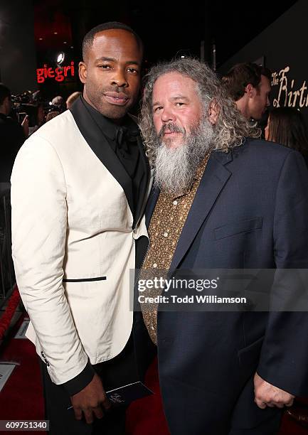 Chike Okonkwo and Mark Boone Jr. Attend the Los Angeles Premiere of Fox Searchlight's "The Birth of a Nation" on September 21, 2016 in Los Angeles,...