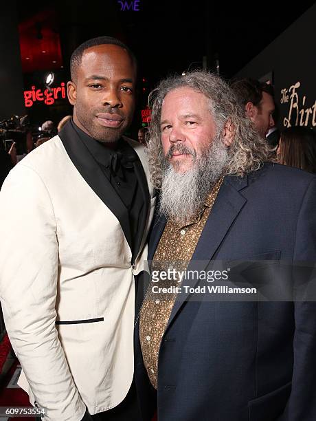 Chike Okonkwo and Mark Boone Jr. Attend the Los Angeles Premiere of Fox Searchlight's "The Birth of a Nation" on September 21, 2016 in Los Angeles,...
