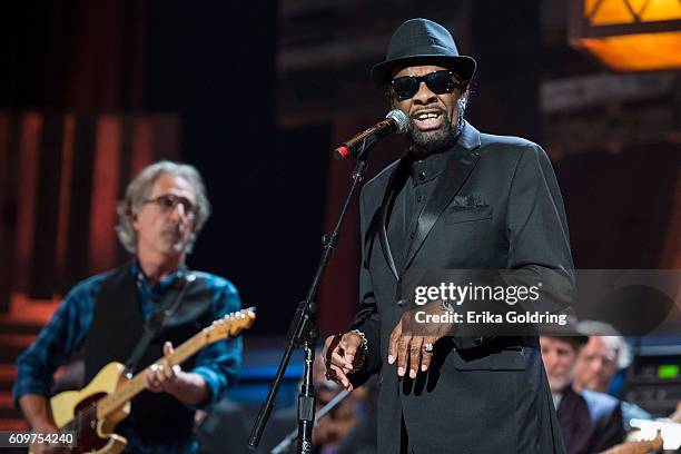 John Leventhal and William Bell perform at Ryman Auditorium on September 21, 2016 in Nashville, Tennessee.