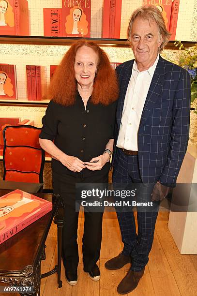 Grace Coddington and Sir Paul Smith attend the launch of new book "Grace: The American Vogue Years" by Grace Coddington, hosted by Sir Paul Smith, at...