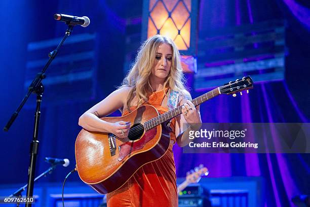 Margo Price performs at Ryman Auditorium on September 21, 2016 in Nashville, Tennessee.