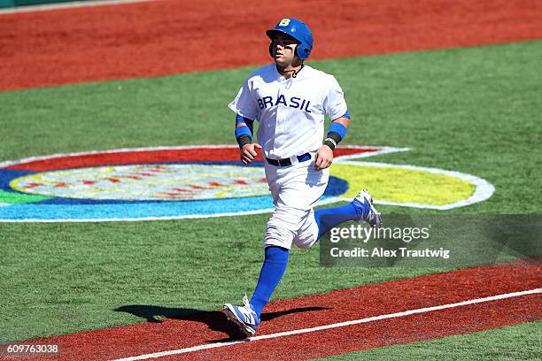 Dante Bichette Jr of Team Brazil scores a run during Game 1 of the 2016 World Baseball Classic Qualifier at MCU Park on Thursday, September 22, 2016...