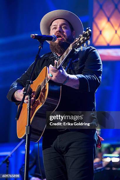 Nathaniel Rateliff performs at Ryman Auditorium on September 21, 2016 in Nashville, Tennessee.