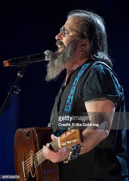 Steve Earle performs at Ryman Auditorium on September 21, 2016 in Nashville, Tennessee.