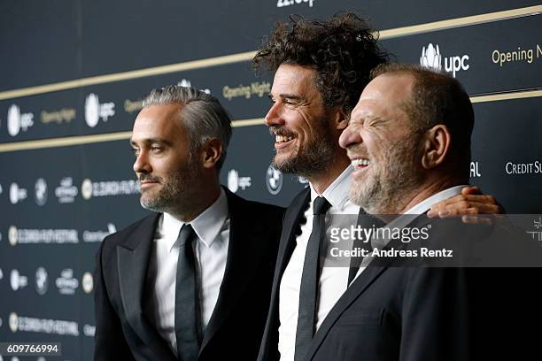Producer Iain Canning, director Garth Davis and producer Harvey Weinstein attend the 'Lion' premiere and opening ceremony of the 12th Zurich Film...