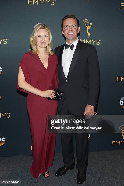 21st Century Fox, James Murdoch and Kathryn Hufschmid attend the 68th Annual Primetime Emmy Awards at Microsoft Theater on September 18, 2016 in Los...