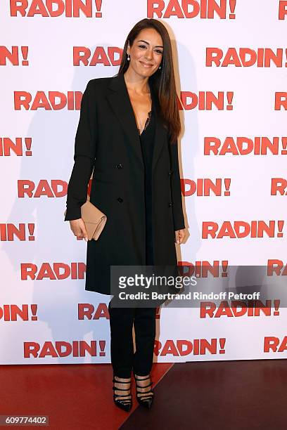 Singer Sofia Essaidi attends the "Radin" Paris Premiere at Cinema Gaumont Opera on September 22, 2016 in Paris, France.