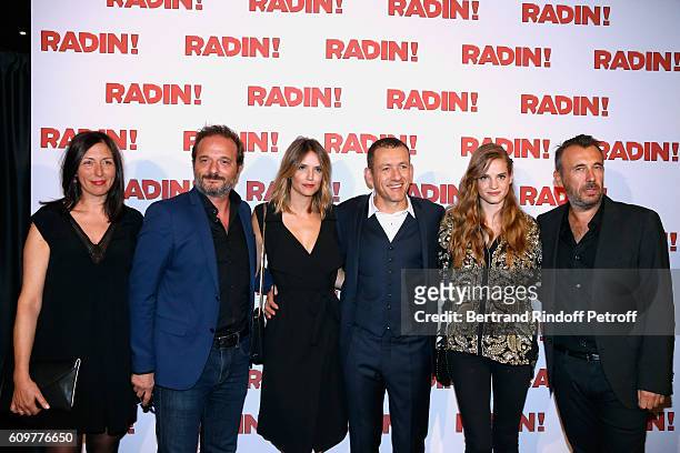 Actors of the movie Laurence Arne, Dany Boon, Noemie Schmidt, director of the movie Fred Cavaye and team of the movie attend the "Radin" Paris...