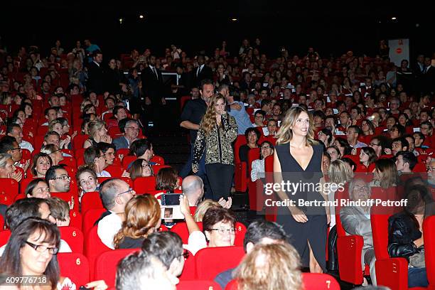 Actresses of the movie Noemie Schmidt and Laurence Arne attend the "Radin" Paris Premiere at Cinema Gaumont Opera on September 22, 2016 in Paris,...